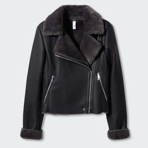 Faux shearling-lined jacket